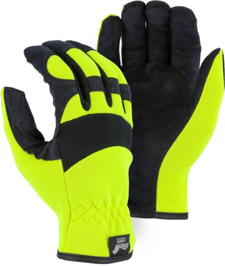 Sportex Armor Skin™ Mechanics Glove with Hi-Viz Knit Back, Yellow