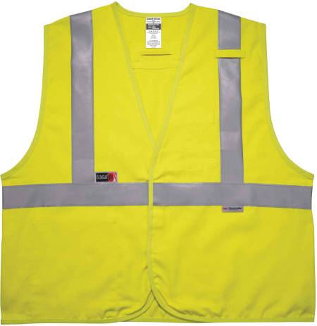 Ergodyne GloWear 8261FRHL Hi-Vis FR Safety Vest - Class 2, NFPA 2112, NFPA 70E, Solid, Hook + Loop