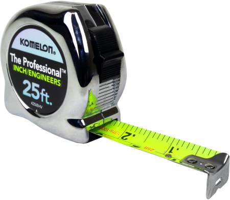 Komelon Professional Chrome Case Inch/Engineer Measuring Tape