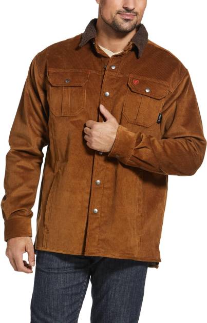 Ariat FR DuraStretch Sherpa-lined Corduroy Shirt Jacket