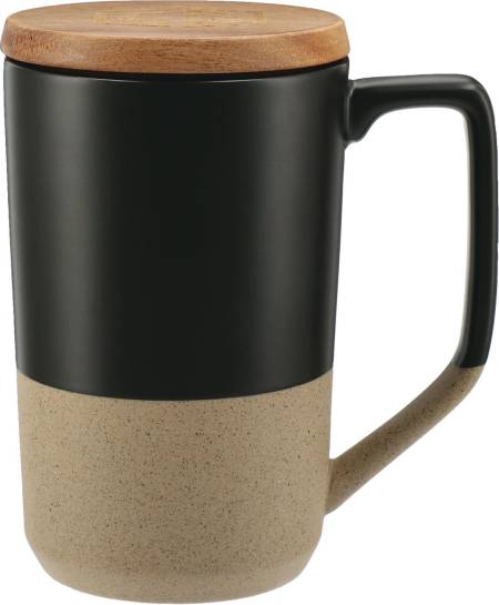 Tahoe Tea &amp; Coffee Ceramic Mug with Wood Lid 16oz