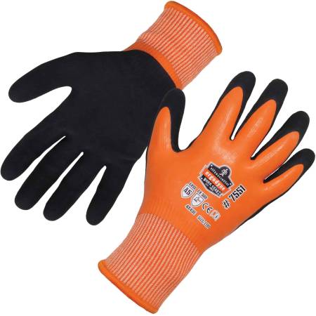 Ergodyne ProFlex 7551 Coated Cut-Resistant Winter Work Gloves - ANSI A5, Waterproof