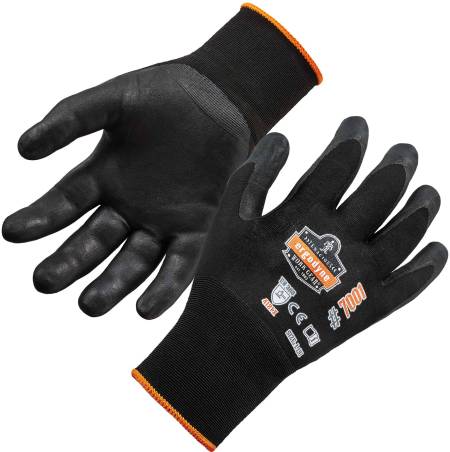 Ergodyne ProFlex 7001 Nitrile-Coated Gloves - ANSI Level 2 Abrasion Resistant, DSX Dry Grip