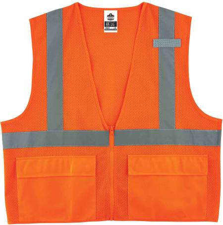 Ergodyne GloWear 8220Z Mesh Hi-Vis Safety Vest - Type, R Class 2, Zipper, Standard