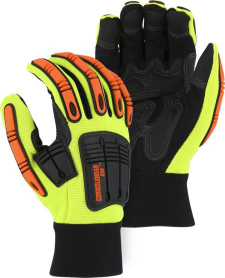 Sportex Knucklehead X10 Armor Skin™ Mechanics Glove, Yellow