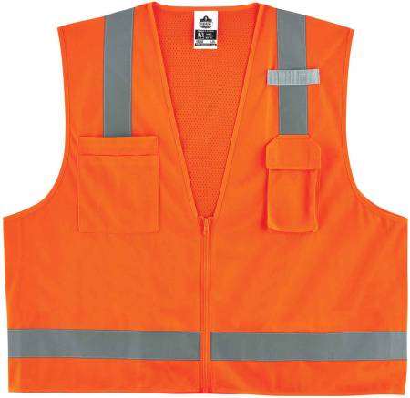 Ergodyne GloWear 8249Z Hi-Vis Surveyors Vest - Type R, Class 2, Zipper, Economy