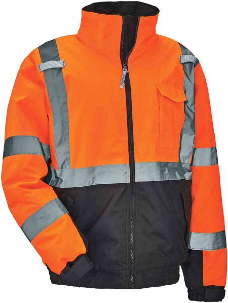 Ergodyne GloWear 8377 Thermal High Visibility Jacket - Type R, Class 3, Quilted Bomber