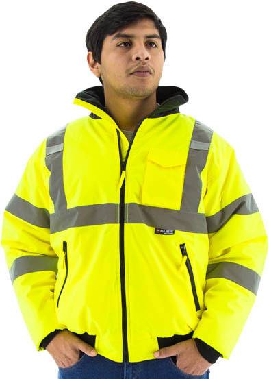 Sportex Hi-Viz Waterproof Jacket with Quilted Liner, ANSI 3, Yellow