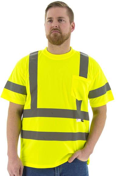 Sportex Hi-Viz Short Sleeve Shirt, ANSI 3, Yellow