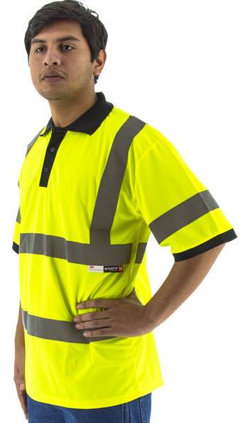 Sportex Hi-Viz Short Sleeve Polo Shirt, ANSI 3, Yellow