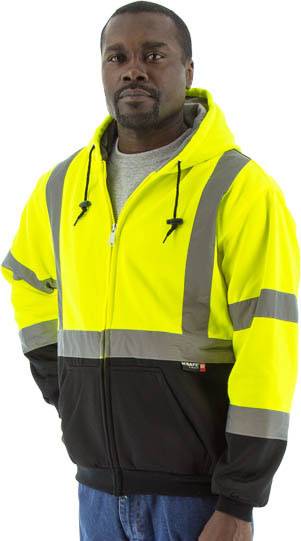Sportex Hi-Viz Hooded Sweatshirt with TEFLON®, ANSI 3, Yellow/Black