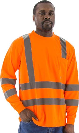 Sportex Hi-Viz Long Sleeve Shirt, ANSI 3, Orange