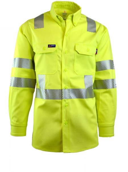 Lapco FR Uniform Shirts | Hi-Viz Class 3 | 7oz. 100% Cotton