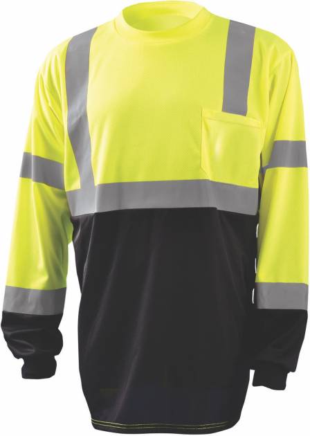 Occunomix Long Sleeve Black Bottom Wicking Birdseye T-Shirt w/Pocket