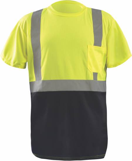 Occunomix Short Sleeve Black Bottom Wicking Birdseye T-Shirt w/Pocket