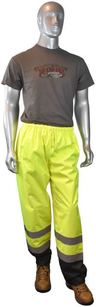 Sportex SP41 Class E Sealed Waterproof Safety Pants - Hi-Vis Green - Size 3X-4X