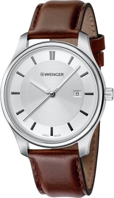 Victorinox City Classic - Small, White dial and Brown Leather Strap
