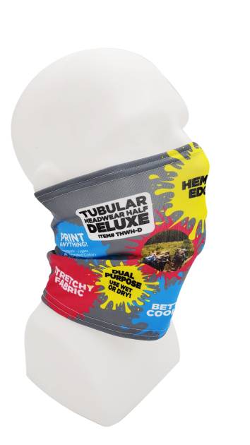 Sportex Deluxe Tubular Headwear, Dual Purpose, Half, 9x8
